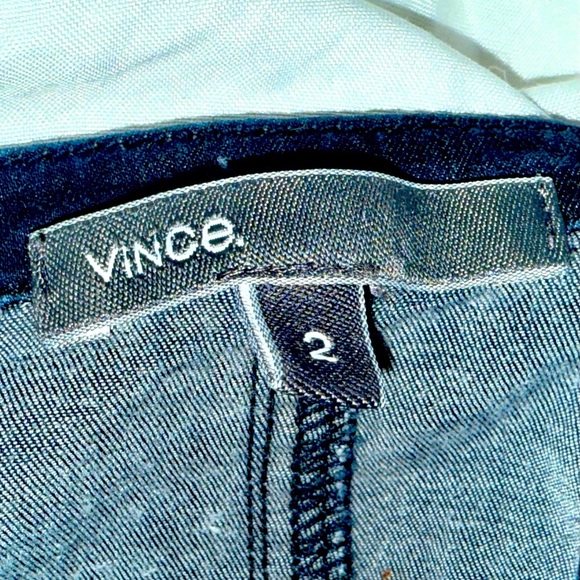 VINCE $320 Cupro Denim Indigo L/S Snap Henley Stretchy Dress split hems 2  XS/S - Picture 7 of 16